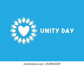 Unity Day. October. Blue background. Eps 10.