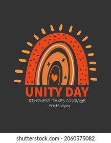 Unity Day Orange Tee Kindness Takes Courage End Bullying T-Shirt. unity day orange bracelets, Perfect unity day design to wear on orange day and show love, Great for Anti Bullying, kindness 