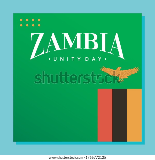 Unity Day Zambia Vector Flag State Stock Vector (Royalty Free) 1766772125