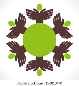 unity design  concept of hand vector