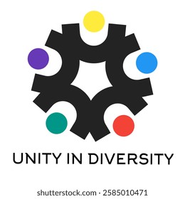 Unity in Diversity Minimalist Abstract logo design. Best for business company.