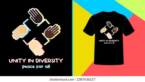 Unidad en la diversidad. Diseño de vectores para la campaña Paz para Todos en un fondo aislado