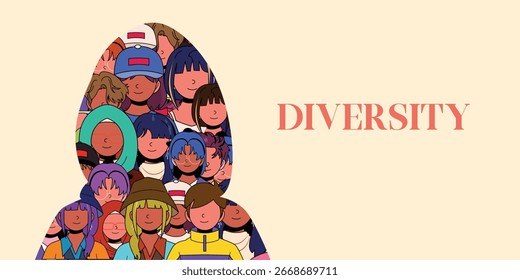 Unity in Diversity Vector Illustration People Standing Together