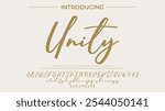 Unity Font Stylish brush painted an uppercase vector letters, alphabet, typeface