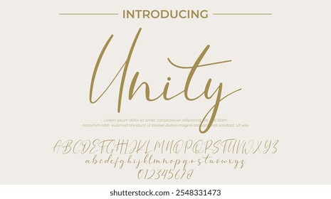 Unity Font Stylish brush painted an uppercase vector letters, alphabet, typeface