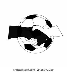 Unity in football. Black and white go hand in hand