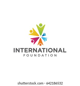 unity foundation human logo icon vector template