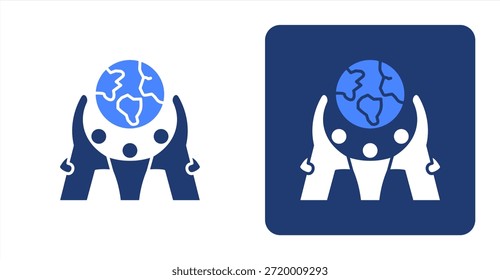 Unity Glyph ColorTwo-tone color and contrasting background icon illustration