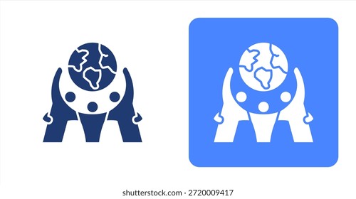 Unity GlyphIlustración de icono de fondo de color y contraste de dos tonos