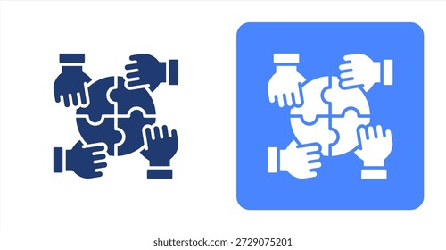 Unity GlyphTwo-tone color and contrasting background icon illustration