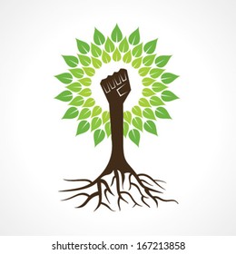 Unity hand make tree - vector illustration