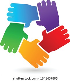 Unity Hands Supporting Each Other Teamwork Stock Vector (Royalty Free ...