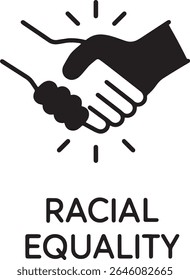 Símbolo del apretón de manos de la unidad para el diseño de la igualdad racial