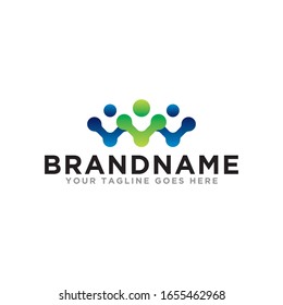 Unity human people care logo icon. Simple design on trendy  logo.