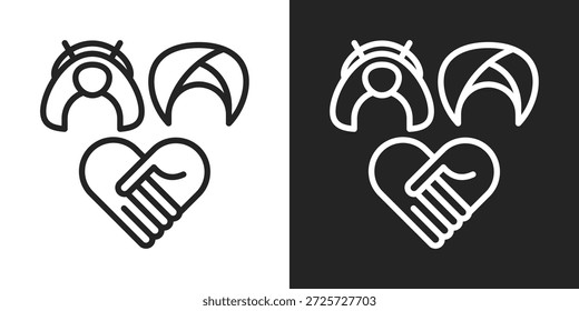 Unity Icon In Black And White Line Style