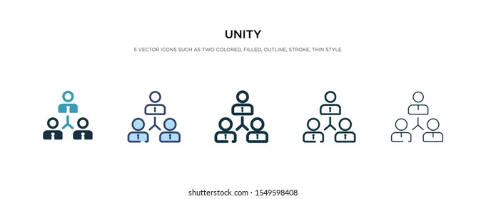 unity icon in different style vector illustration. two colored and black unity vector icons designed in filled, outline, line and stroke style can be used for web, mobile, ui