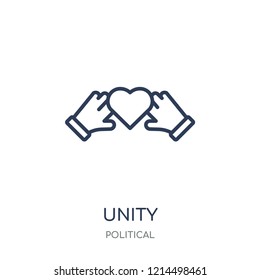 Unity icon. Unity linear symbol design from Political collection. Simple outline element vector illustration on white background.