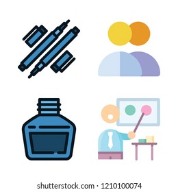 unity icon set. vector set about group, office material and people icons set.