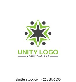 Unity And Insurance Logo Icon Vector Illustration, Black And Green