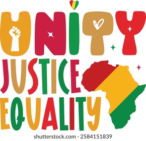 Unity Justice Equality design - Black History T-shirt Design, Black History PNG DXF EPS, Black History Quotes design, African American t-shirt design, Black History bundle