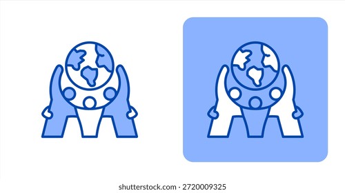 Unity Line ColorTwo-tone color and contrasting background icon illustration