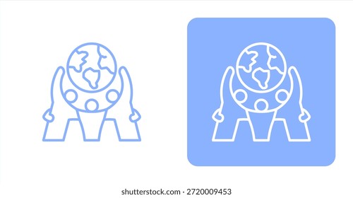 Unity LineIlustración de icono de color de dos tonos y fondo contrastante