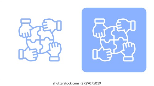 Unity LineTwo-tone color and contrasting background icon illustration
