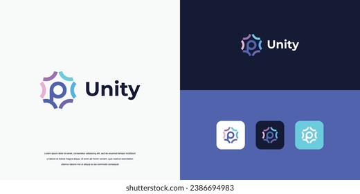unity logo abstract, logo People and community, Logo for Teams or Groups