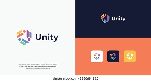 unity logo abstract, logo People and community, Logo for Teams or Groups