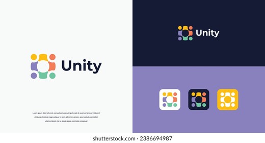 unity logo abstract, logo People and community, Logo for Teams or Groups