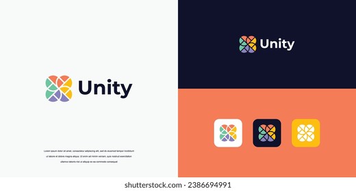 unity logo abstract, logo People and community, Logo for Teams or Groups