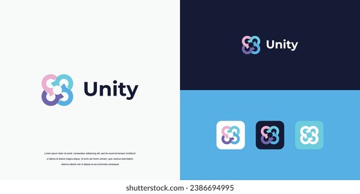 unity logo abstract, logo People and community, Logo for Teams or Groups