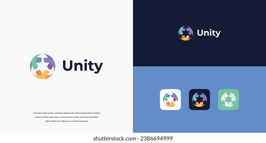 unity logo abstract, logo People and community, Logo for Teams or Groups