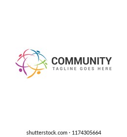 unity logo for community charity foundation colorful icon vector template