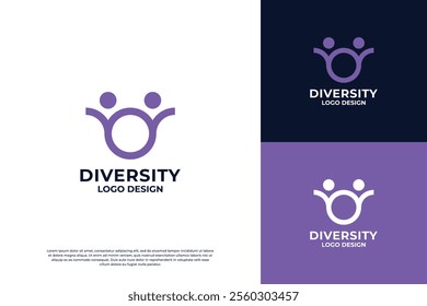Unity logo design with abstract people concept