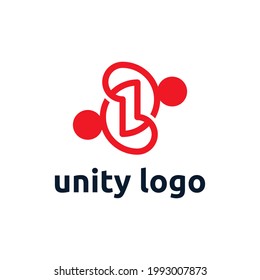 Unity Logo Template Design. Creative social people logo, partnership, team, etc.