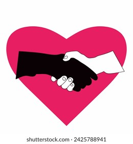 Unity in love. Black and white go hand in hand