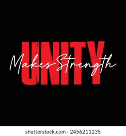 unity makes strength text on black background.