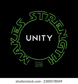 unity makes strength typography for print t shirt Premium Vector 