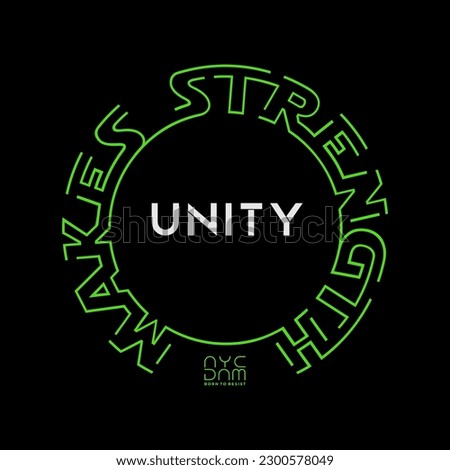 unity makes strength typography for print t shirt Premium Vector 