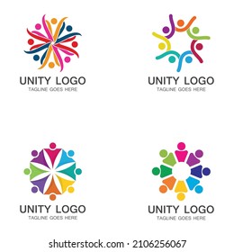 unity people care logo icon vector Template