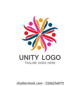 unidad personas cuidado logotipo icono vector plantilla