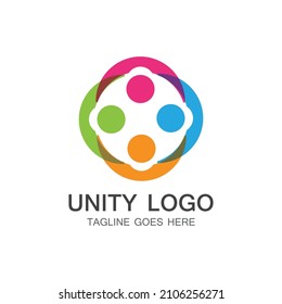 unity people care logo icon vector Template