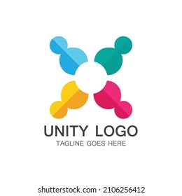 unidad personas cuidado logotipo icono vector plantilla