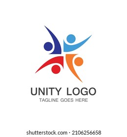 unity people care logo icon vector Template