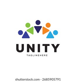 Plantilla de Vector del icono del logotipo de Unity people care.