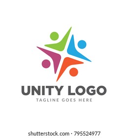 Unity People Care Logo Icon Vector Template