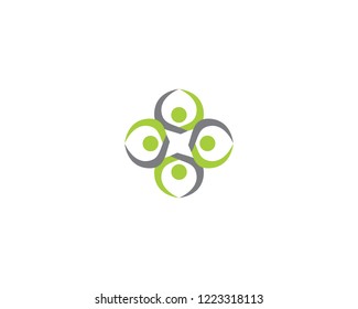Unity people group logo vector