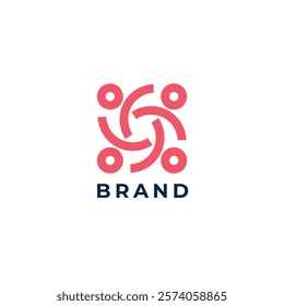 Unity People Logo Design. Abstract Circle Symbol for Community and Social Networks.