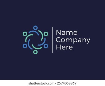 Unity People Logo Design. Abstract Circle Symbol for Community and Social Networks.